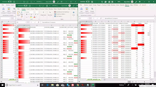 compare two excel files on office 365 for mac